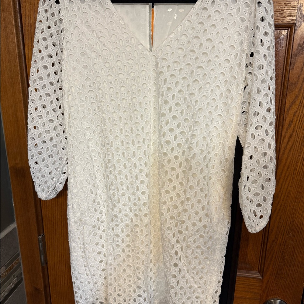 Elegant White eyelet Women's Top